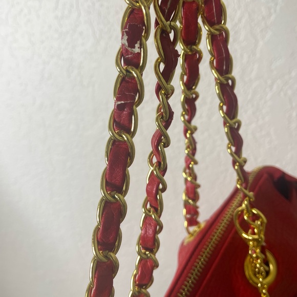 Mark. Vibrant Red Bag with Gold Details - Picture 9 of 11